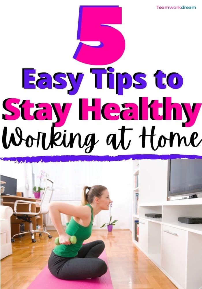 woman exercising at home by following easy tips to stay healthy working at home