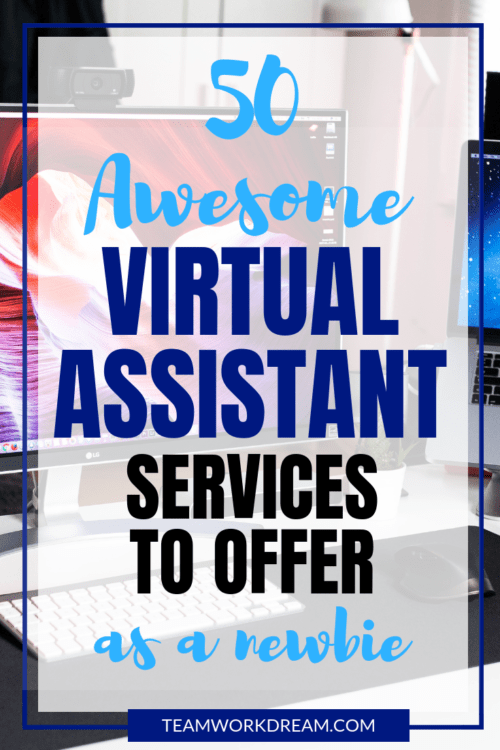 Offer these 50 Awesome Virtual Assistant Services now to start earning money online. A great list to choose the right virtual assistant job for you to work from home and make money online. #virtualassistat #virtualassistantjobs #workfromhome #makemoneyathome #workonline