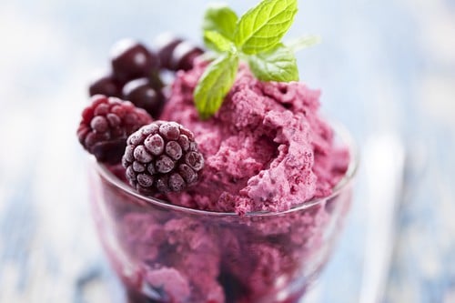 Ideal berry sorbet dessert for the Keto diet
