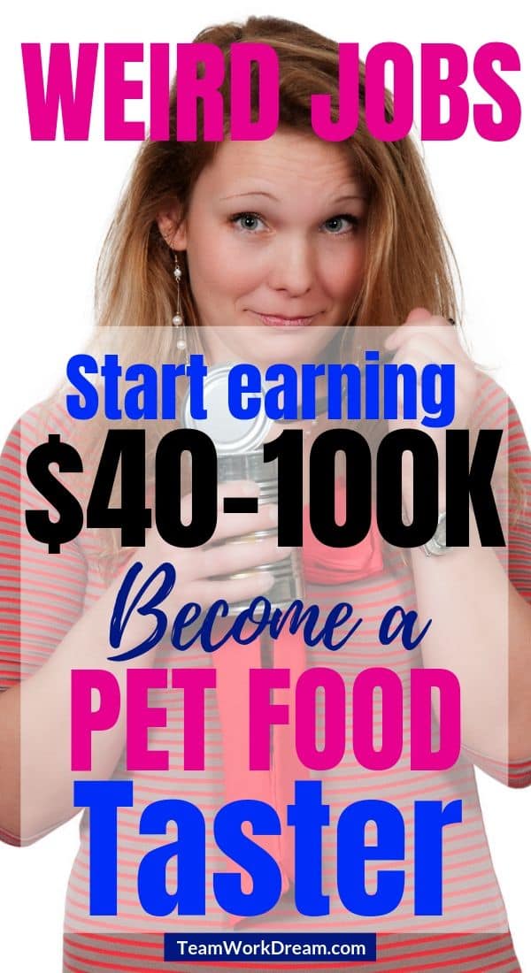 Woman doing weird job testing pet food