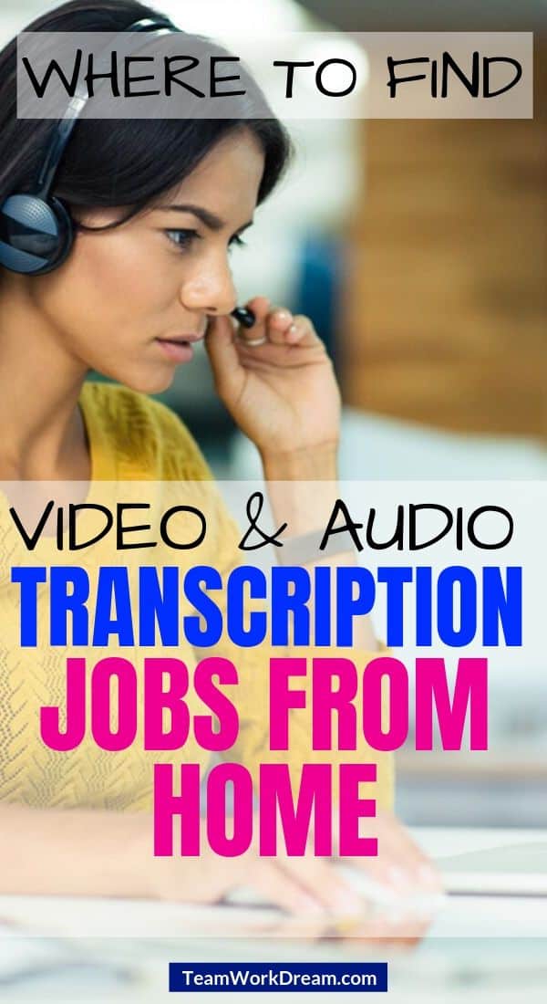 Woman providing audio transcription job from home service