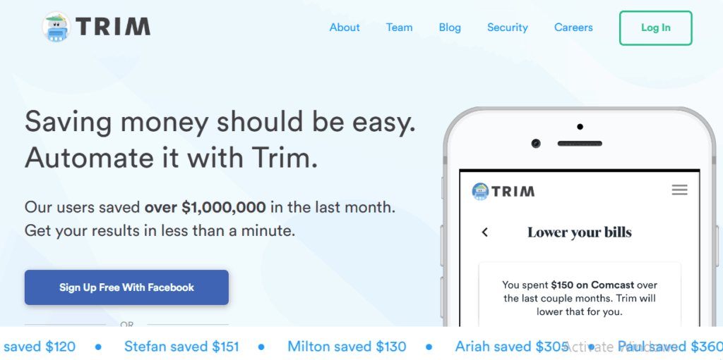 Trim Money Saving App