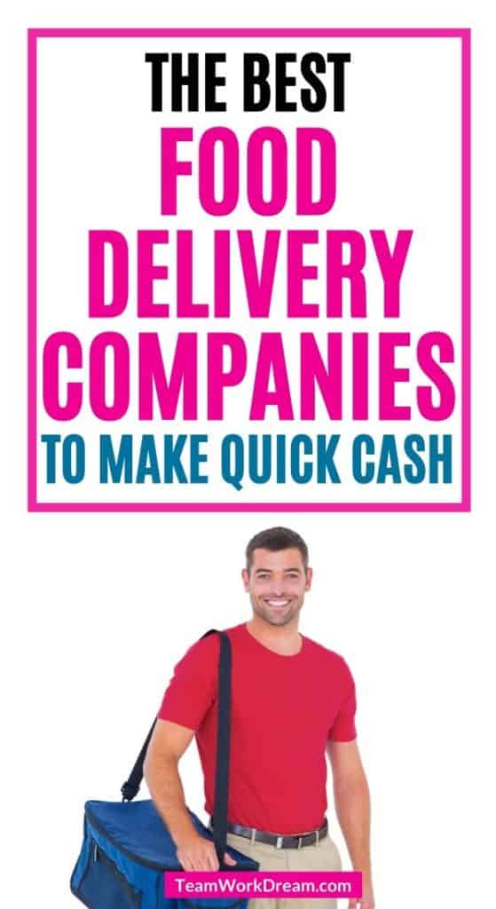 Best food delivery side hustle job. Man working as a food delivery person as a side hustle