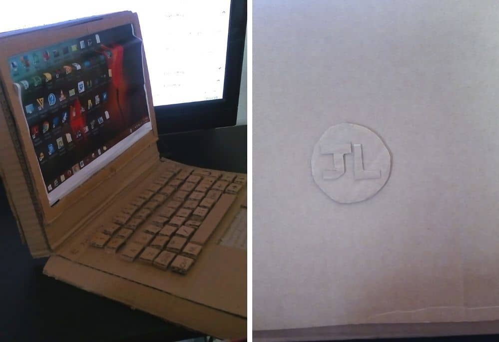 cardboard laptop creative idea