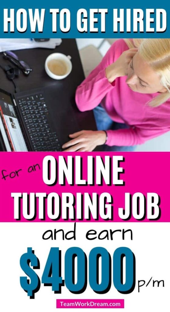 Woman sitting at desk and laptop  applying to the best online tutoring job sites