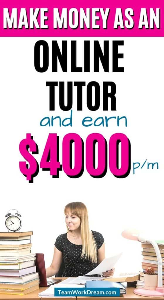 Teacher working online as an online tutor by signing up to some of the best online tutoring jobs.