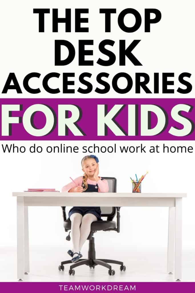 Little girl working at desk doing school work at home