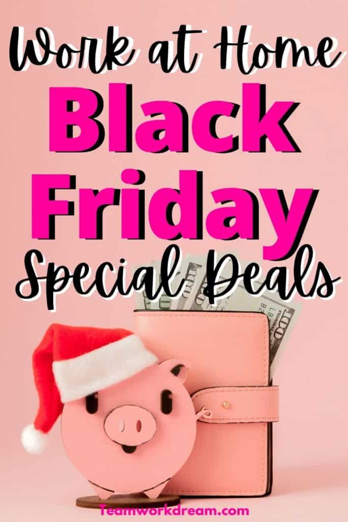 Pink wallet saving money for black friday work at home deals