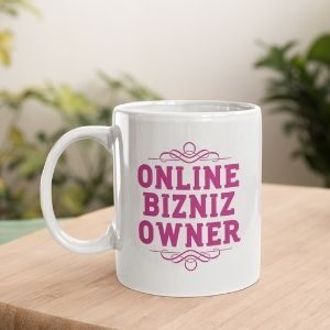 online business owner mug