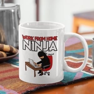 work from home ninja mug