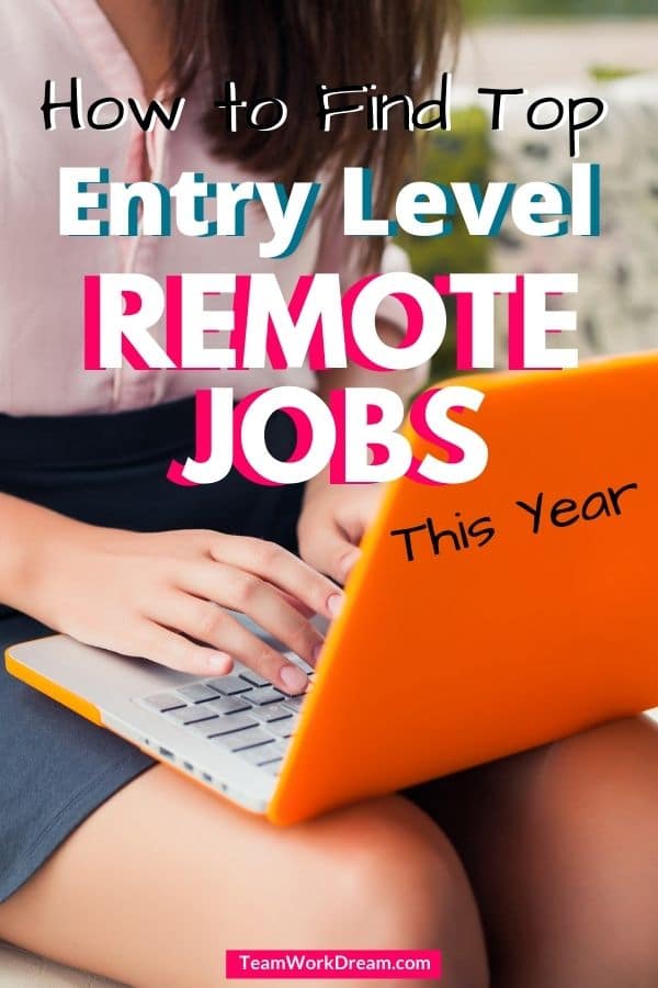 woman on laptop looking for entry level remote jobs