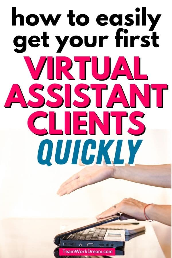 person at desk with laptop finding a virtual assistant client.