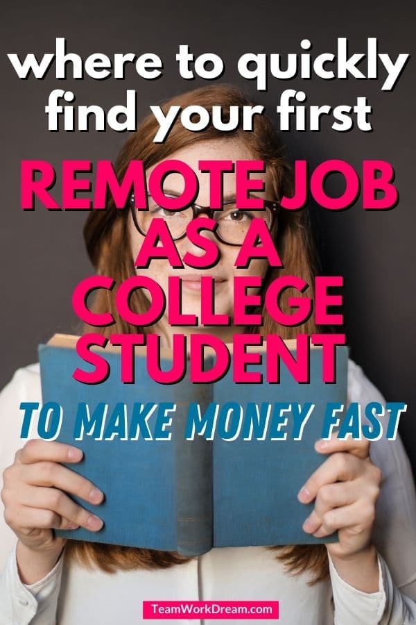 Female reading up on what the best remote jobs for college students are to earn cash fast. 