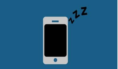Icon image of a cellphone sleeping .